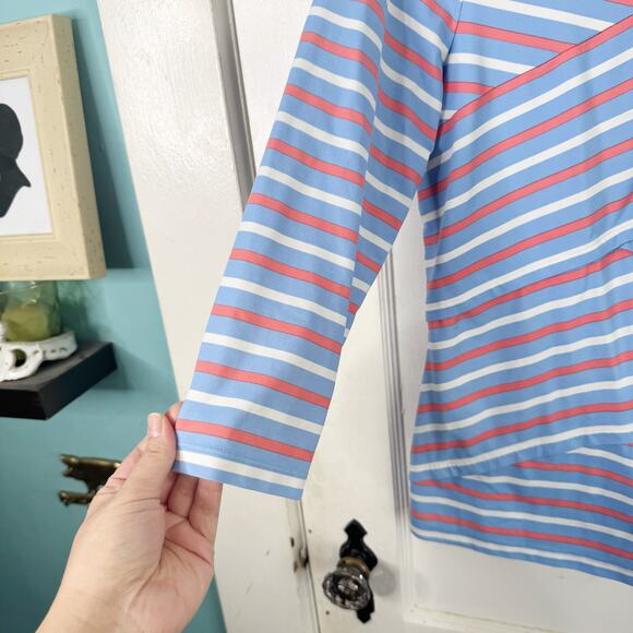 J. McLaughlin Nicola Layered Top Striped Catalina Cloth 3/4 Sleeve Size Large L - Picture 4 of 10